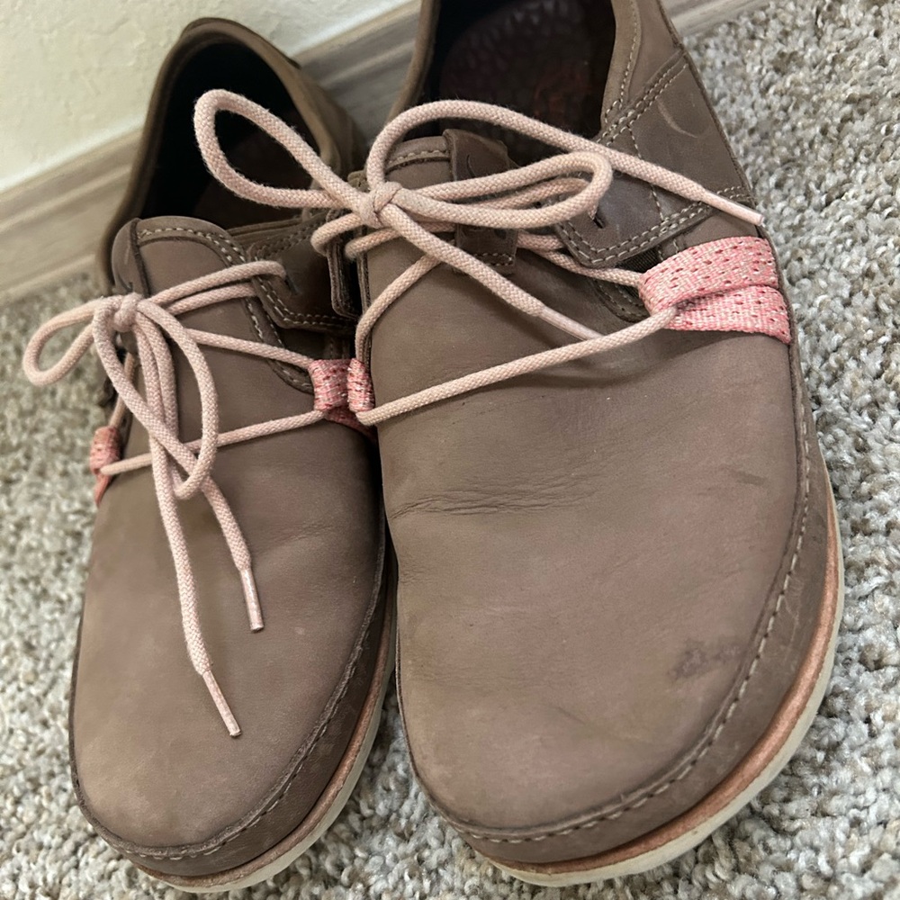 Chaco Women's Harper Casual Lace Shoes Soft Nubuck Caribou Leather Size 10 Brown - Picture 8 of 13